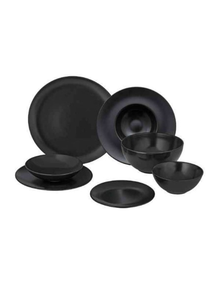 PIATTI: vendita online PIATTO PIANO TONDO Ø CM.26 MONACO STONEWARE NERO OPACO in offerta