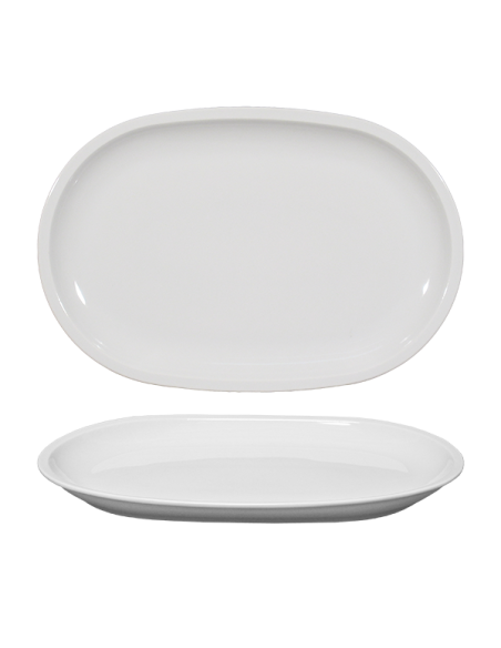 PIATTI: vendita online PIATTO OVALE CM 37X25 PORCELLANA BIANCO CHICAGO ROMA SATURNIA in offerta