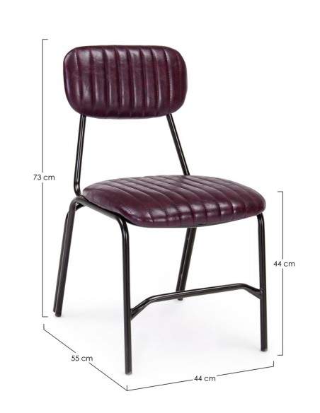 SEDIE-POLTRONE: vendita online SEDIA DEBBIE VINTAGE BIZZOTTO BORDEAUX 55 X 44 X 73 IN PELLE in offerta