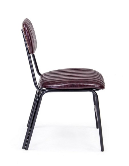 SEDIE-POLTRONE: vendita online SEDIA DEBBIE VINTAGE BIZZOTTO BORDEAUX 55 X 44 X 73 IN PELLE in offerta