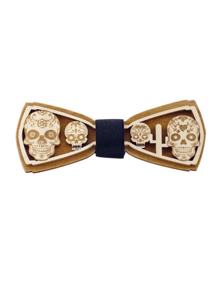 PAPILLON 3D MM.8 LEGNO SKULL