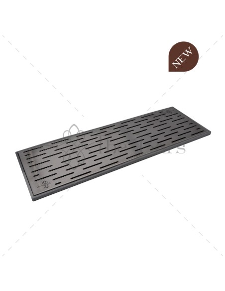 BAR MAT TAPPETINO CON GRIGLIA ACCIAIO CM.20X60 ARGENTO