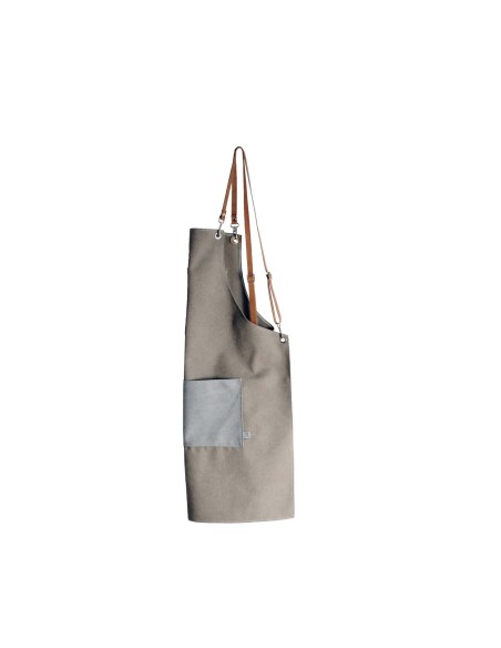 GREMBIULE CANVASS CORDA C/TASCHE GRIGIO PERLA CM.67X69