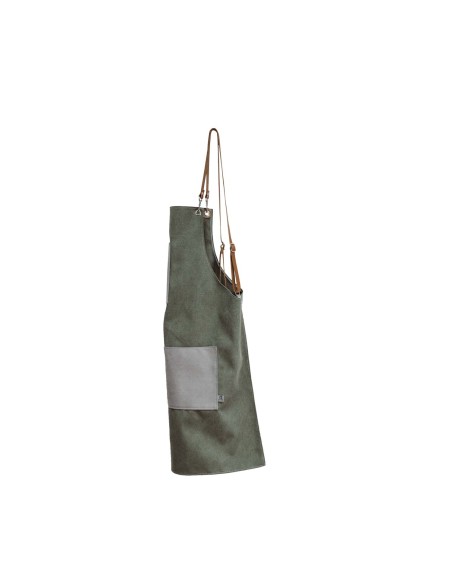 GREMBIULE CANVASS ROSMARINO C/TASCHE GRIGIO PERLA CM.67X69