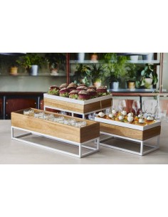 ALZATE-PORTATORTE-ESPOSITORI: vendita online SUPPORTO / VASSOIO BUFFET ACACIA TRAY LEONE IN LEGNO in offerta 2