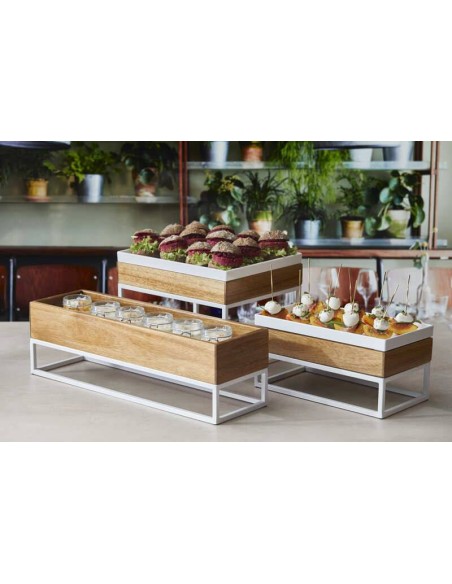 ALZATE-PORTATORTE-ESPOSITORI: vendita online SUPPORTO / VASSOIO BUFFET ACACIA TRAY LEONE IN LEGNO in offerta